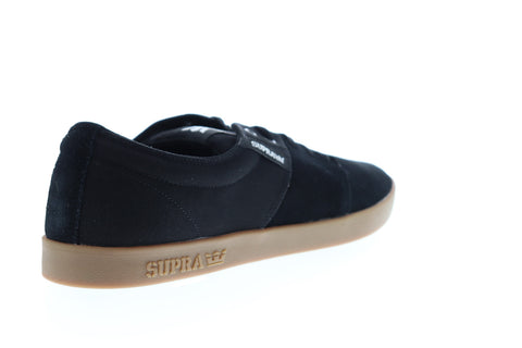 Supra Stacks II 08183-055-M Mens Black Suede Low Top Skate Sneakers Shoes