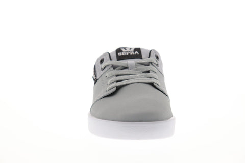 Supra Stacks II Mens Gray Canvas Athletic Lace Up Skate Shoes