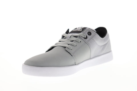 Supra Stacks II Mens Gray Canvas Athletic Lace Up Skate Shoes