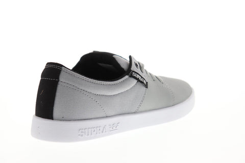 Supra Stacks II Mens Gray Canvas Athletic Lace Up Skate Shoes