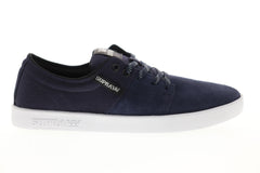 Supra Stacks II 08183-472-M Mens Blue Suede Low Top Lace Up Skate Sneakers Shoes