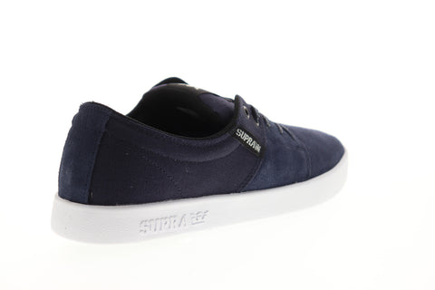 Supra Stacks II 08183-472-M Mens Blue Suede Low Top Lace Up Skate Sneakers Shoes