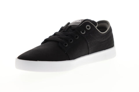 Supra Stacks II 08184-044-M Mens Black Canvas Low Top Skate Sneakers Shoes