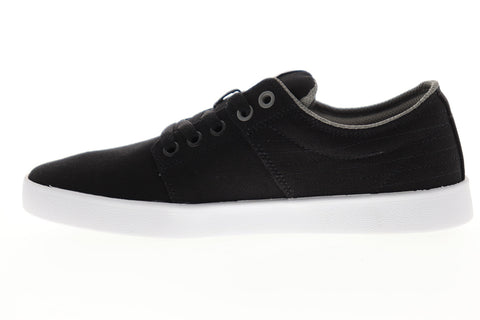 Supra Stacks II 08184-044-M Mens Black Canvas Low Top Skate Sneakers Shoes