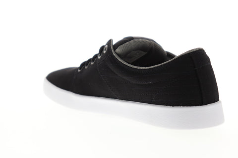 Supra Stacks II 08184-044-M Mens Black Canvas Low Top Skate Sneakers Shoes