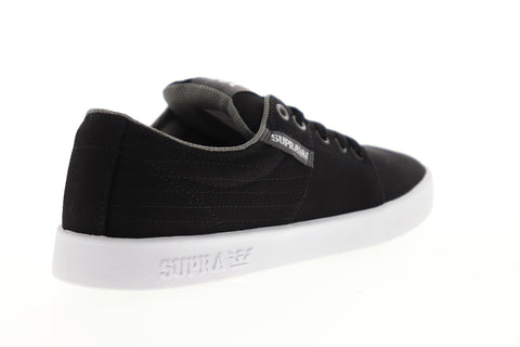Supra Stacks II 08184-044-M Mens Black Canvas Low Top Skate Sneakers Shoes
