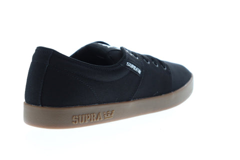 Supra Stacks II 08184-055-M Mens Black Canvas Lace Up Athletic Skate Shoes