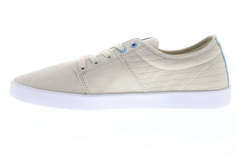 Supra Stacks II 08184-088-M Mens Beige Tan Canvas Low Top Skate Sneakers Shoes