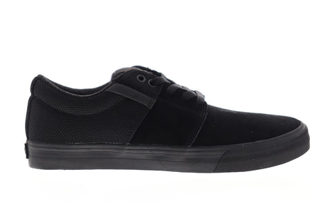 Supra Stacks Vulc II 08193-001-M Mens Black Suede Low Top Skate Sneakers Shoes