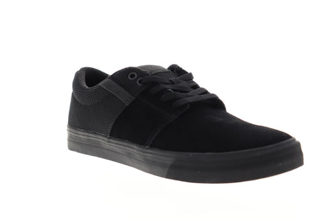 Supra Stacks Vulc II 08193-001-M Mens Black Suede Low Top Skate Sneakers Shoes