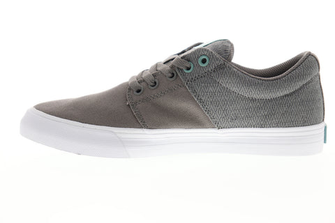 Supra Stacks II Vulc 08194-063-M Mens Gray Canvas Low Top Skate Sneakers Shoes