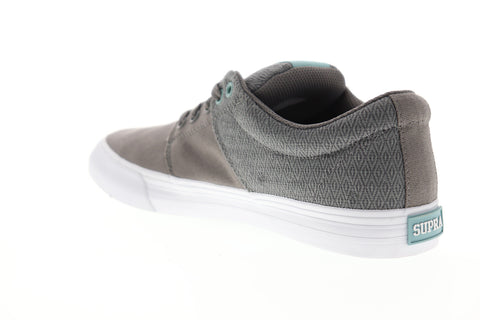 Supra Stacks II Vulc 08194-063-M Mens Gray Canvas Low Top Skate Sneakers Shoes