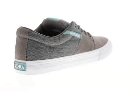 Supra Stacks II Vulc 08194-063-M Mens Gray Canvas Low Top Skate Sneakers Shoes