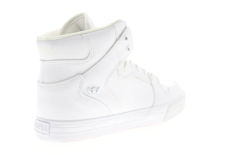 Supra Vaider 08201-149-M Mens White Leather Lace Up High Top Sneakers Shoes