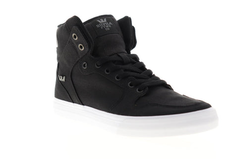 Supra Vaider 08204-031-M Mens Black Canvas Lace Up High Top Sneakers Shoes