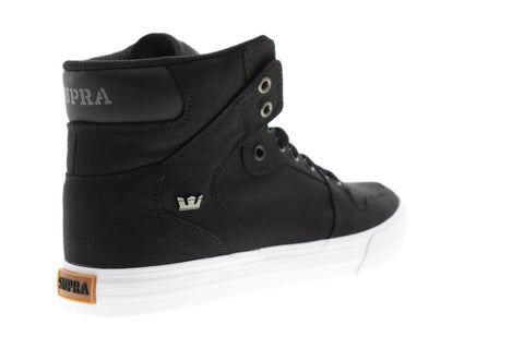 Supra Vaider 08204-031-M Mens Black Canvas Lace Up High Top Sneakers Shoes
