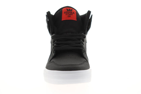 Supra Vaider Mens Black Canvas High Top Lace Up Sneakers Shoes