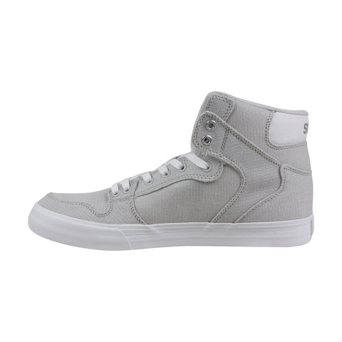 Supra Vaider 08204-068-M Mens Gray Canvas Casual Lace Up High Top Sneakers Shoes