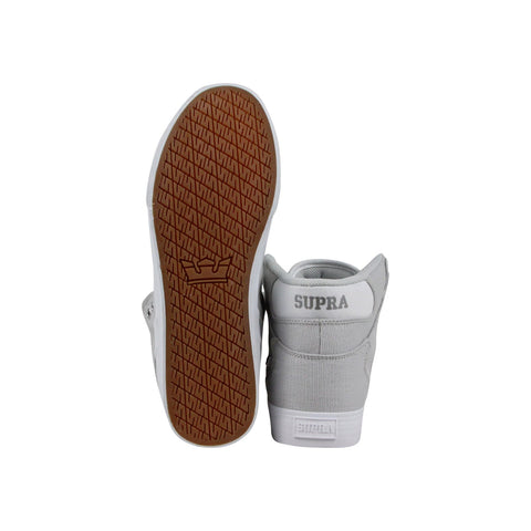 Supra Vaider 08204-068-M Mens Gray Canvas Casual Lace Up High Top Sneakers Shoes