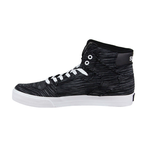 Supra Vaider Mens Black Textile High Top Lace Up Sneakers Shoes