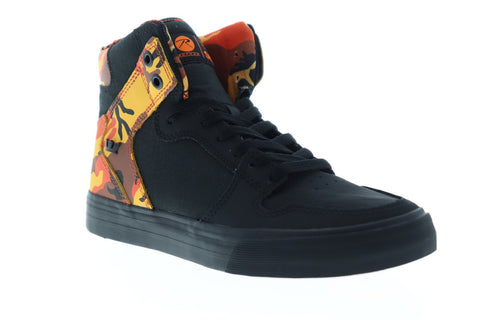 Supra Vaider 08206-014-M Mens Black Nubuck Lace Up High Top Sneakers Shoes