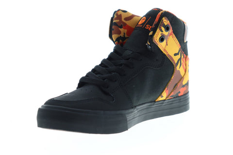 Supra Vaider 08206-014-M Mens Black Nubuck Lace Up High Top Sneakers Shoes