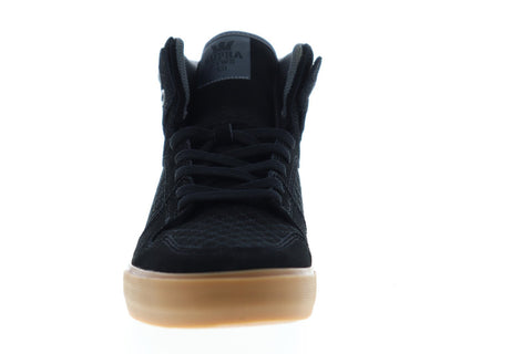 Supra Vaider 08206-028-M Mens Black Suede Lace Up High Top Sneakers Shoes