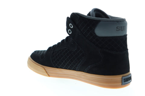 Supra Vaider 08206-028-M Mens Black Suede Lace Up High Top Sneakers Shoes