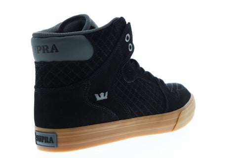 Supra Vaider 08206-028-M Mens Black Suede Lace Up High Top Sneakers Shoes