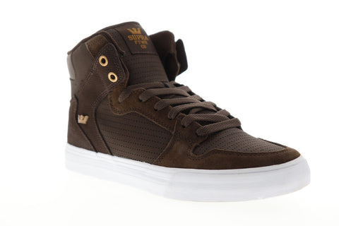 Supra Vaider 08206-274-M Mens Brown Lace Up High Top Sneakers Shoes