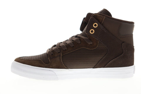 Supra Vaider 08206-274-M Mens Brown Lace Up High Top Sneakers Shoes