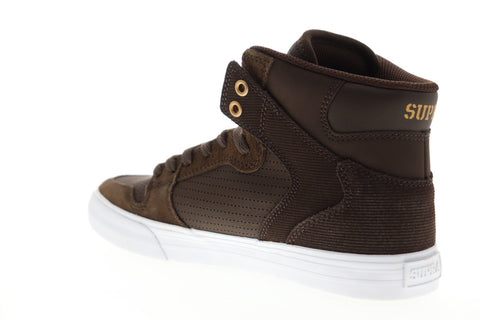 Supra Vaider 08206-274-M Mens Brown Lace Up High Top Sneakers Shoes