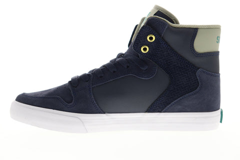 Supra Vaider Mens Blue Suede High Top Lace Up Sneakers Shoes