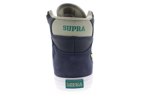 Supra Vaider Mens Blue Suede High Top Lace Up Sneakers Shoes