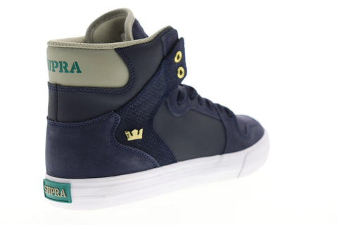 Supra Vaider Mens Blue Suede High Top Lace Up Sneakers Shoes