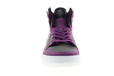 Supra Vaider 08206-505-M Mens Black Purple Leather Lace Up High Top Sneakers Shoes