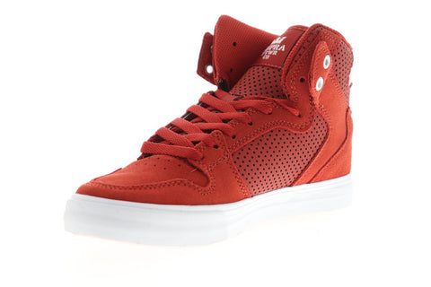 Supra Vaider 08206-659-M Mens Brown Suede Lace Up High Top Sneakers Shoes