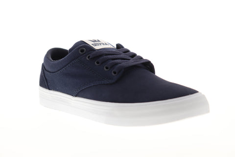 Supra Chino 08051-401-M Mens Blue Suede Low Top Lace Up Skate Sneakers Shoes