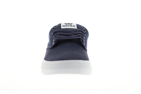 Supra Chino 08051-401-M Mens Blue Suede Low Top Lace Up Skate Sneakers Shoes