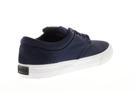 Supra Chino 08051-401-M Mens Blue Suede Low Top Lace Up Skate Sneakers Shoes
