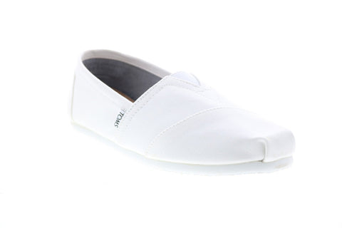 Toms Classic 10008369 Mens White Canvas Slip On Lifestyle Sneakers Shoes