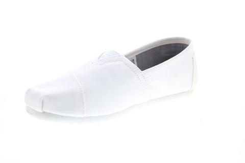 Toms Classic 10008369 Mens White Canvas Slip On Lifestyle Sneakers Shoes