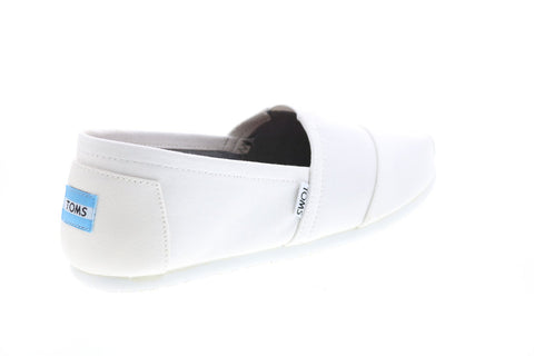 Toms Classic 10008369 Mens White Canvas Slip On Lifestyle Sneakers Shoes