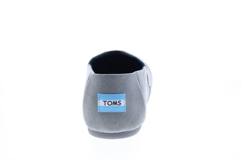 Toms Classic 10010772 Womens Gray Suede Slip On Loafer Flats Shoes