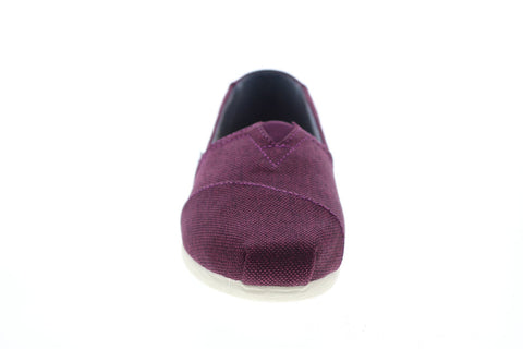 Toms Classic 10010825 Womens Purple Canvas Slip On Loafer Flats Shoes