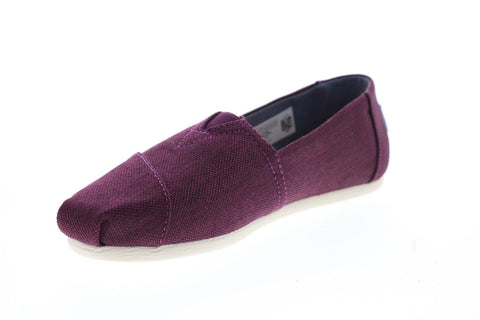 Toms Classic 10010825 Womens Purple Canvas Slip On Loafer Flats Shoes