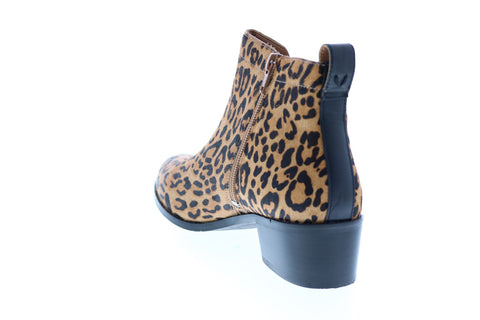 Vionic Clara Leopard 10011156-TAN Womens Brown Synthetic Chelsea Boots