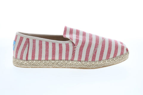 Toms Deconstructed Alpargata 10011720 Womens Red Canvas Loafer Flats Shoes