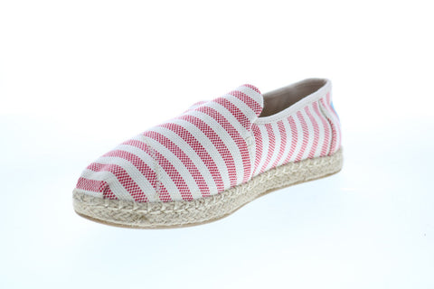 Toms Deconstructed Alpargata 10011720 Womens Red Canvas Loafer Flats Shoes