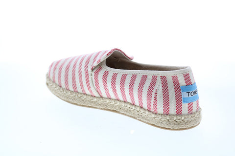 Toms Deconstructed Alpargata 10011720 Womens Red Canvas Loafer Flats Shoes